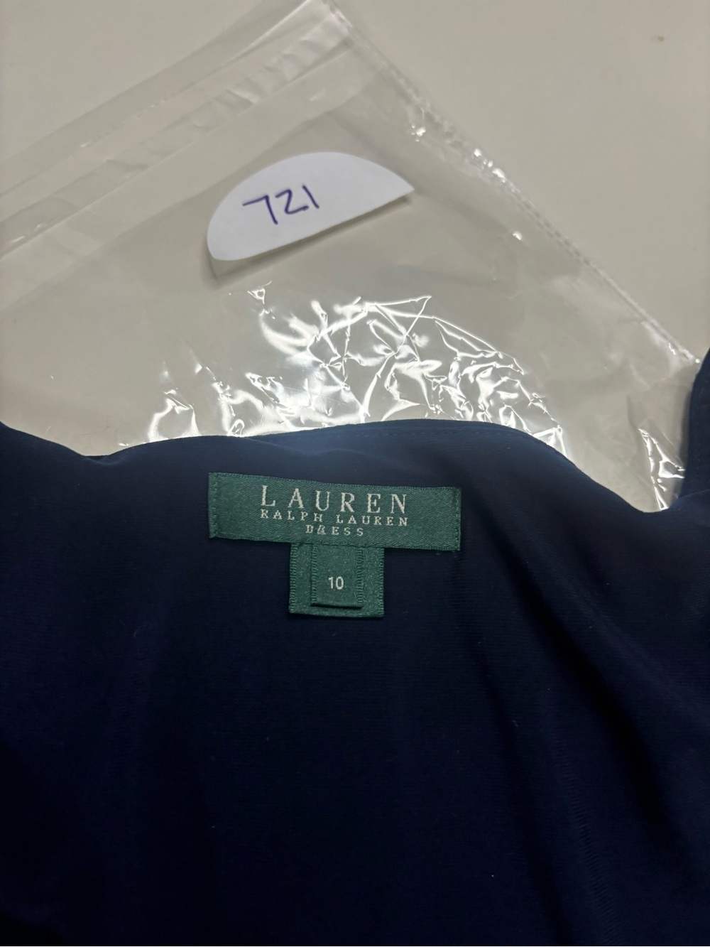 Lauren Ralph Lauren Dress Womens Size 10 Navy Blue Striped Fitted Classic Career - Picture 5 of 6
